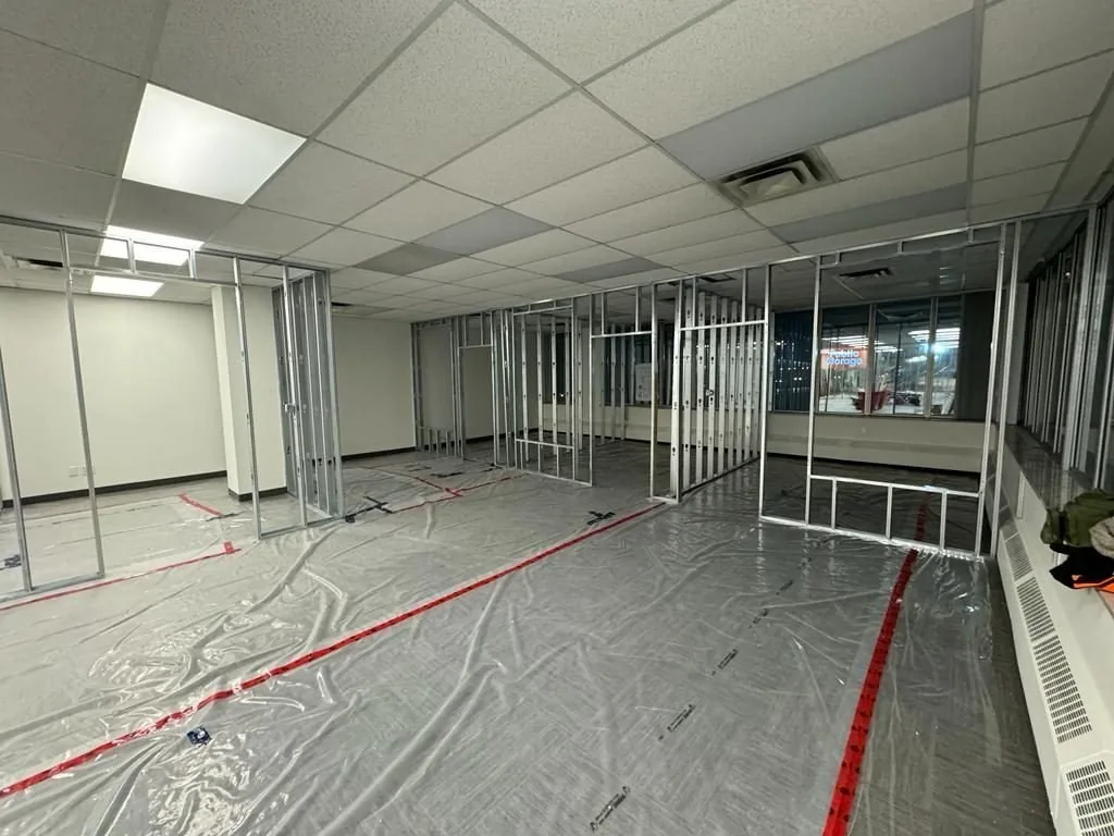Office partition steel stud grid