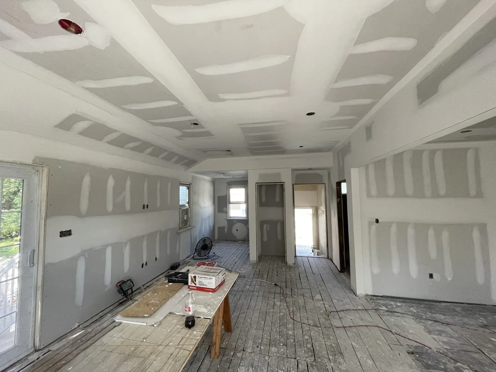 Whole home renovation coffered ceiling