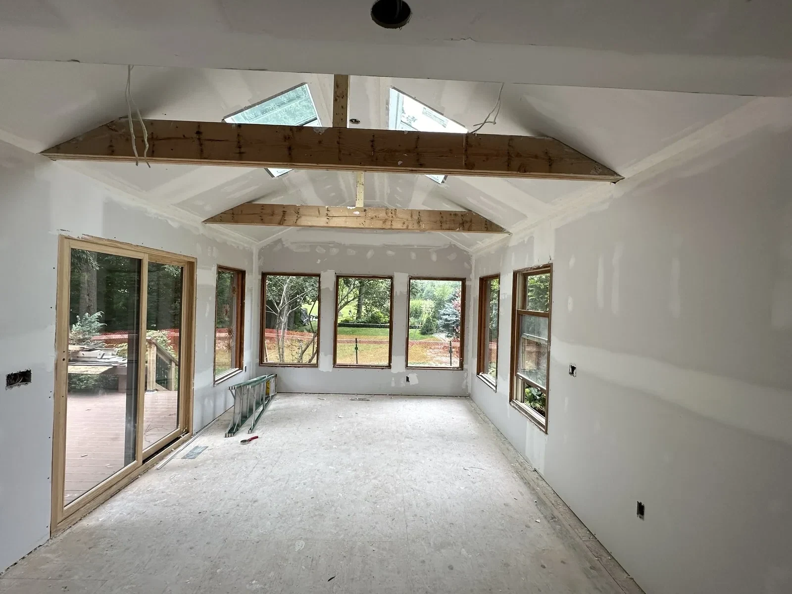 Vaulted sunroom drywall custom home Halton Region